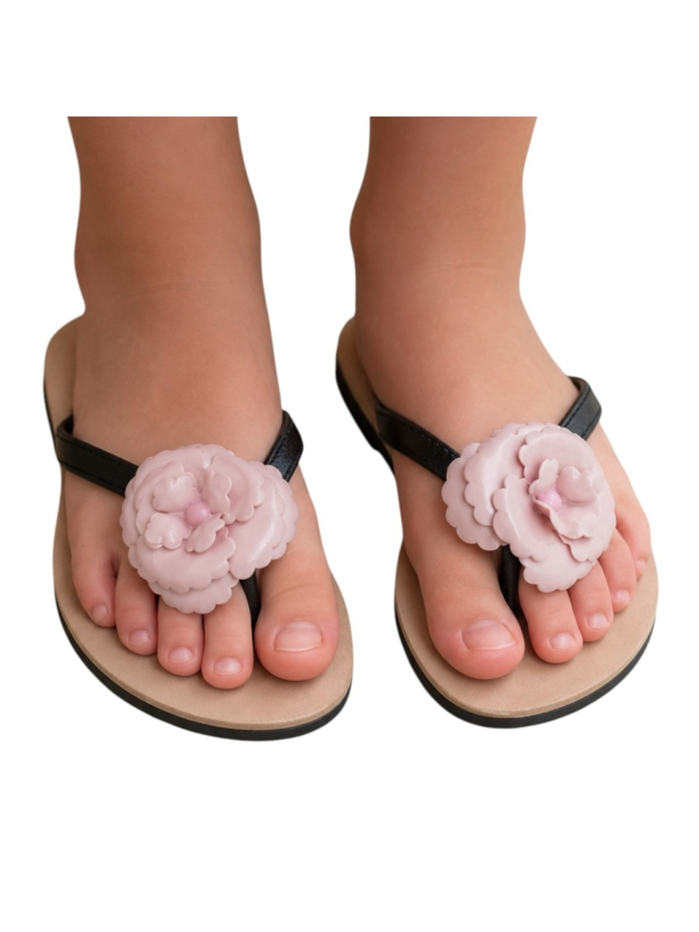 Melissa Mini Melissa Pink Flower Thong Sandals Girls Size 1 US (EUR 32)